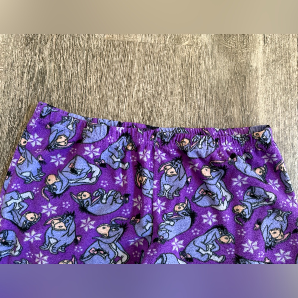 Disney Eeyore Pajama Lounge Pants Size Large Ankle Soft Fleece - Picture 2 of 9